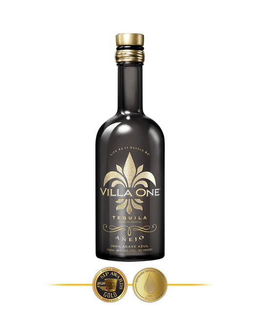 Villa One Tequila Añejo, winner of the SIP Awards Double-Gold and the BTI Award Gold