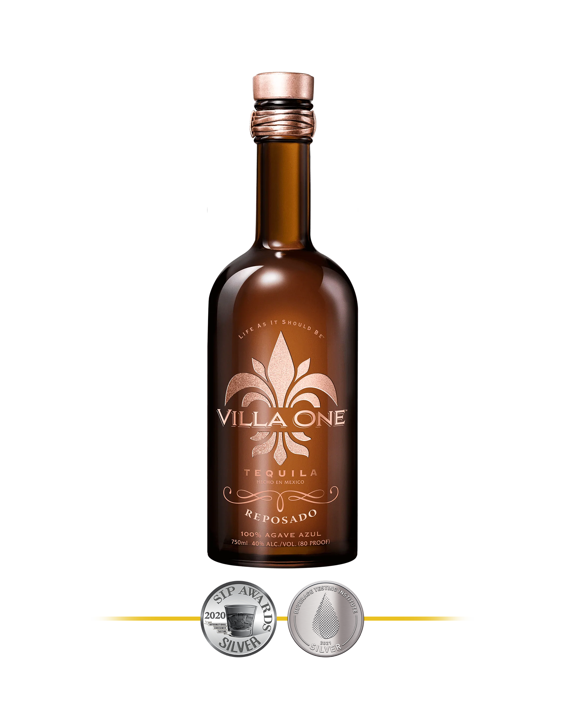 Villa One Tequila Reposado, winner of the SIP Awards Silver and the BTI Awards Silver