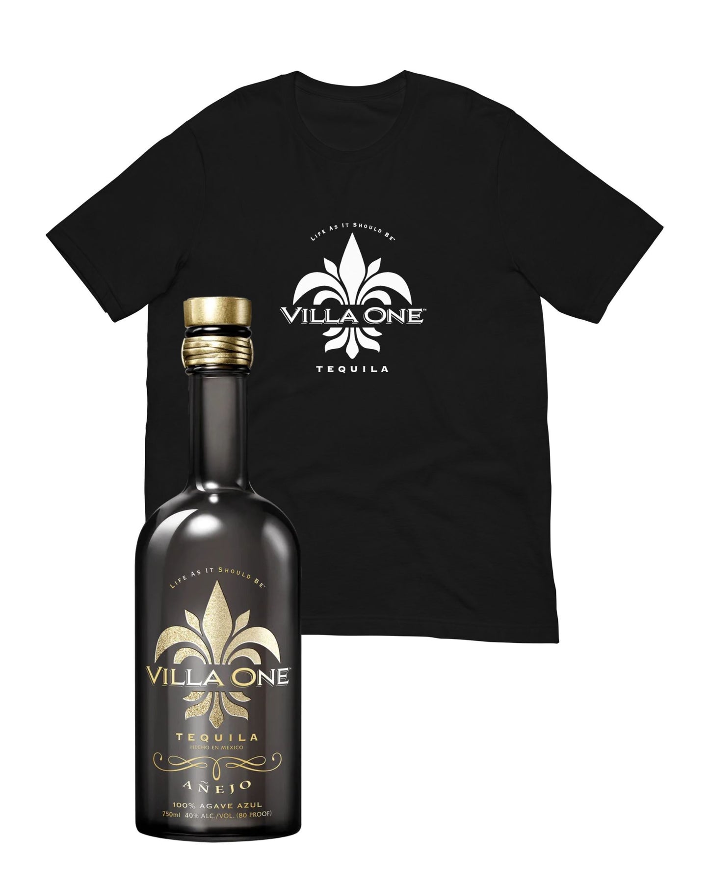 Villa One Tequila Signed Añejo + Logo Tee