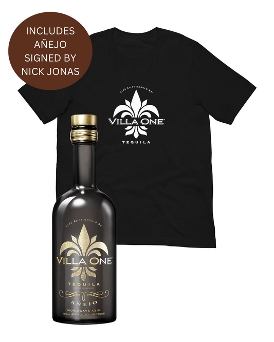 Villa One Tequila Signed Añejo + Logo Tee