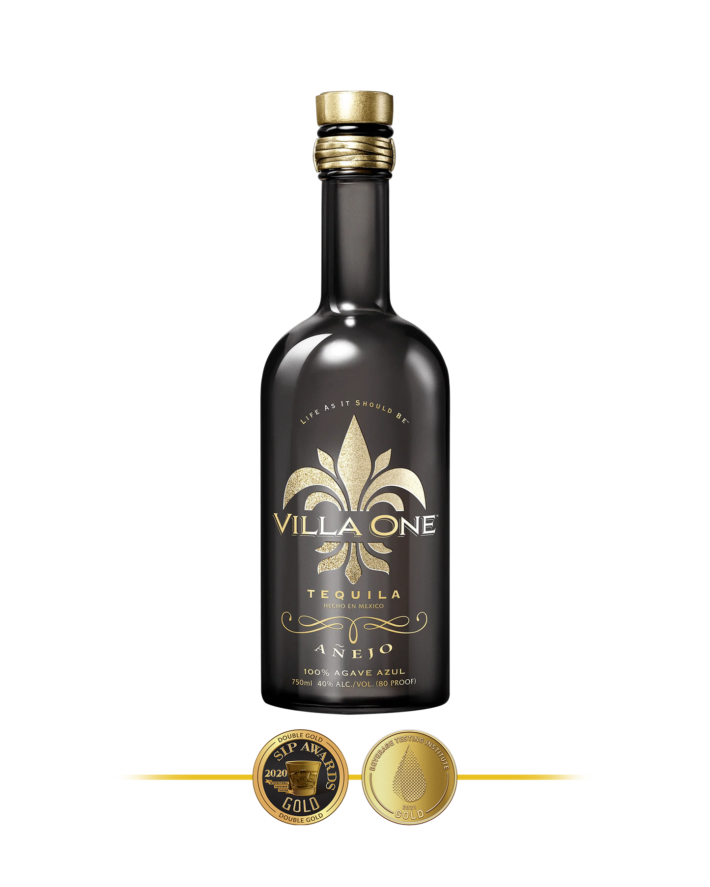 Villa One Tequila Añejo, winner of the SIP Awards Double-Gold and the BTI Award Gold