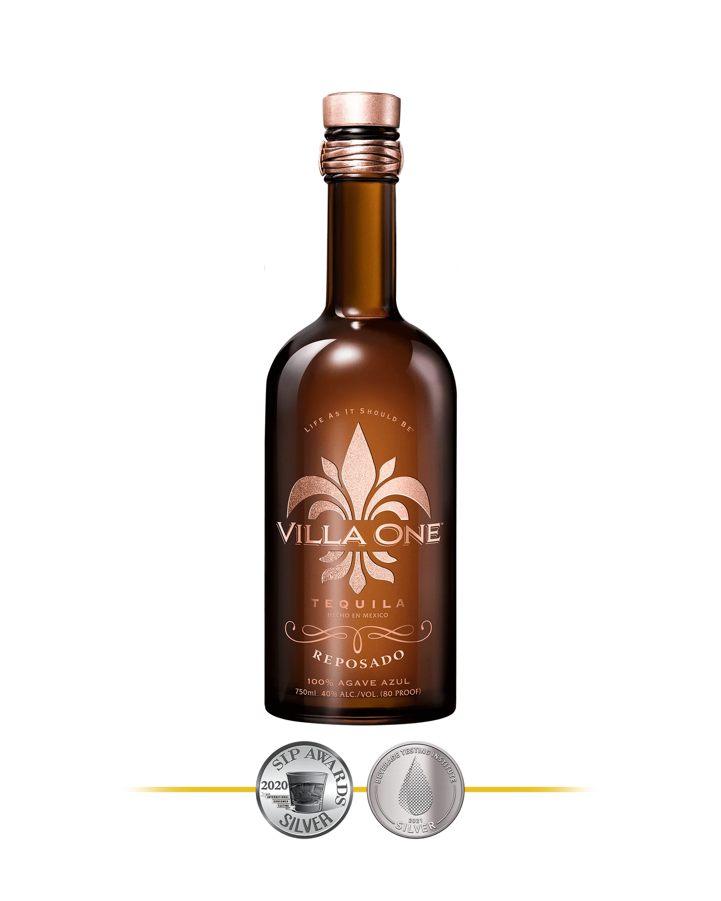 Villa One Tequila Reposado, winner of the SIP Awards Silver and the BTI Awards Silver